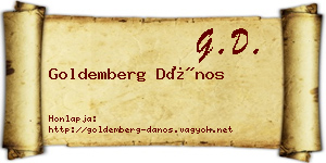 Goldemberg Dános névjegykártya